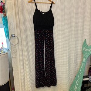 Floral Black Jumpsuit